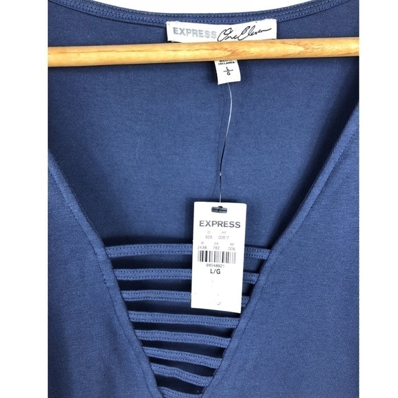 EXPRESS PEEK A BOO TOP l BLUE BLOUSE l 0760 - Picture 2 of 2